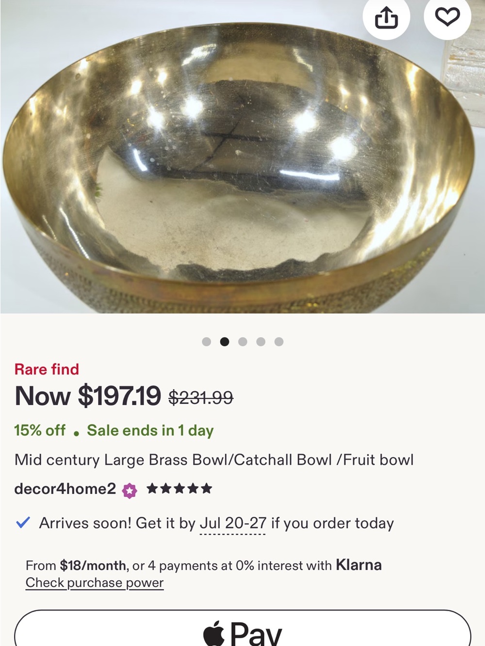 Beautiful Sound Antique Gold-Tone Decorative (Singing) Brass Bowl - Picture 14 of 14